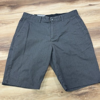 Volcom Chino Shorts Mens 32 Minimalist Cotton Blend Modern Fit Charcoal Gray