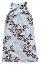 Ann Taylor Dress Floral White Pink Shift Short 4p Sleeveless