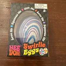 Schylling Nee Doh Swirlie Eggs Purple Blue White Squeeze Ball Toy