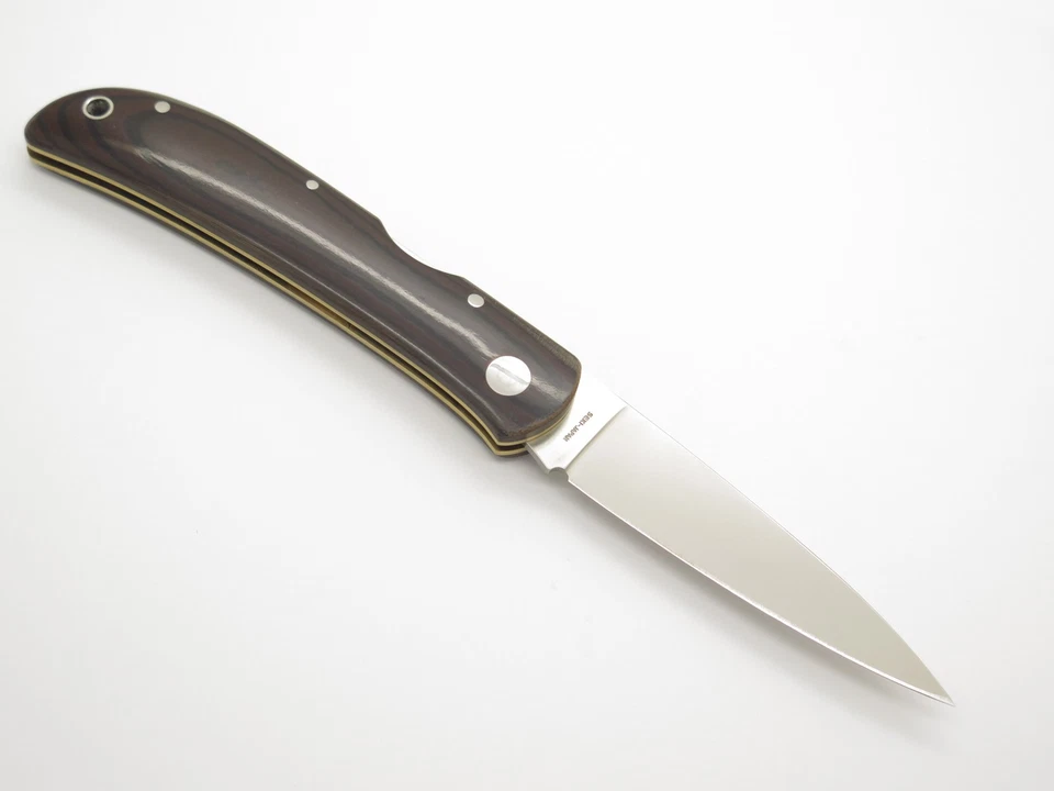 Vintage Al Mar Falcon ATS-34 Seki Japan Micarta Lockback Folding Pocket Knife - Image 3 of 4