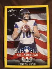 2020 Leaf Draft Football Yellow Jordan Love All American Rc Green Bay Packers