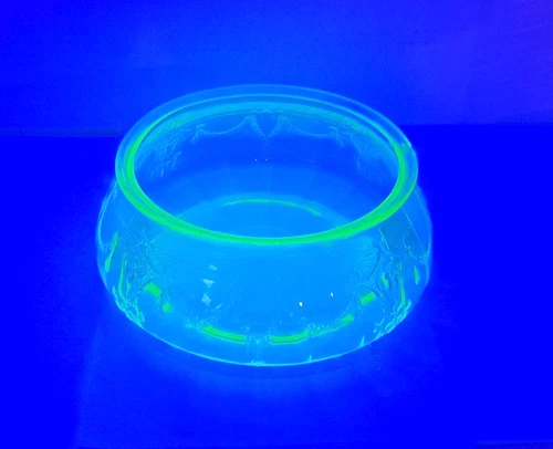 Vintage Green Uranium Glass Anchor Hocking Cameo Ballerina (No Lid) Candy Dish