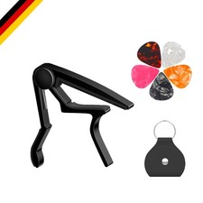 Gitarren Kapodaster Aluminium 6/12 Saiten mit Plektrumhalter vielseitig