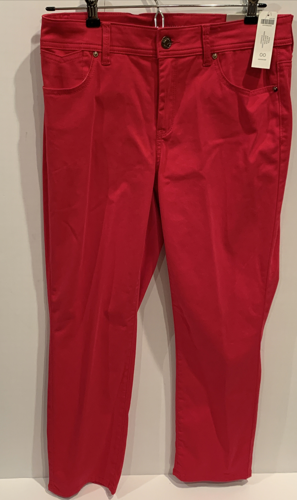 CHICOS 00 Slim Leg Crop Basic Pants Cherry Red Chicos Size 00 Chico / 2 Womens eBay