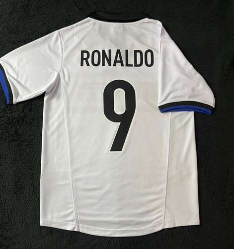 Ronaldo #9 Away White 1998/1999 Retro Kit Milan S-L