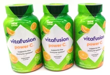 3 Vitafusion Power C Vitamin Gummies 150 Each=450 Total Exp: 10/25 Orange