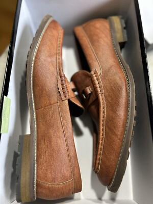 Mens Todd Welsh Brown Faux Leather horsebit Dress Loafers 