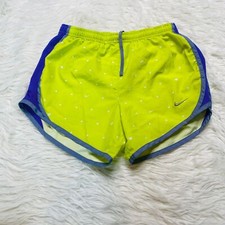 Nike Short Girls Large Lined Running Athleisure Micro Print Neon Activewear