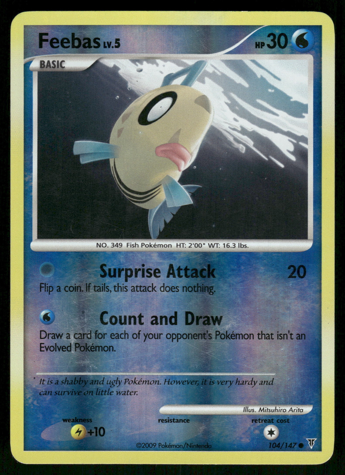 Feebas Reverse Holo 104 Supreme Victors Pokemon