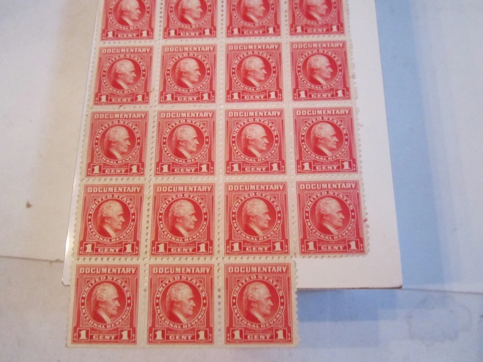 U.S. SCOTT #R654 1954 1 CENT DOCUMENTARY STAMPS - PARTIAL PAGE OF 39 - OFC-E - Image 4 of 4