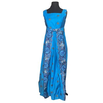 Vintage Diamondhead Sportswear Blue Gold Asian Print Maxi Dress | eBay
