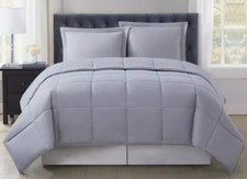 Truly Soft Everyday Twin XL Extra Long Reversible Comforter Set Gray: OEKO-TEX