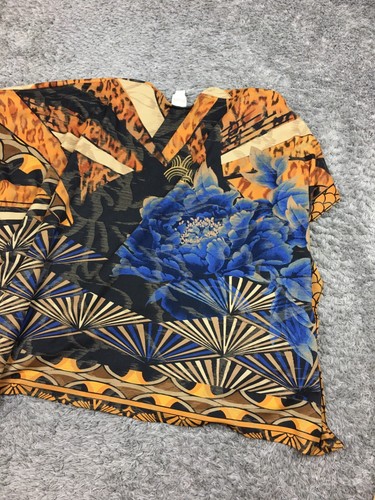 Chicos Open Front Cardigan Womens ONE SIZE Aztec Floral Myan Cover Poncho Flowy - Picture 12 of 13
