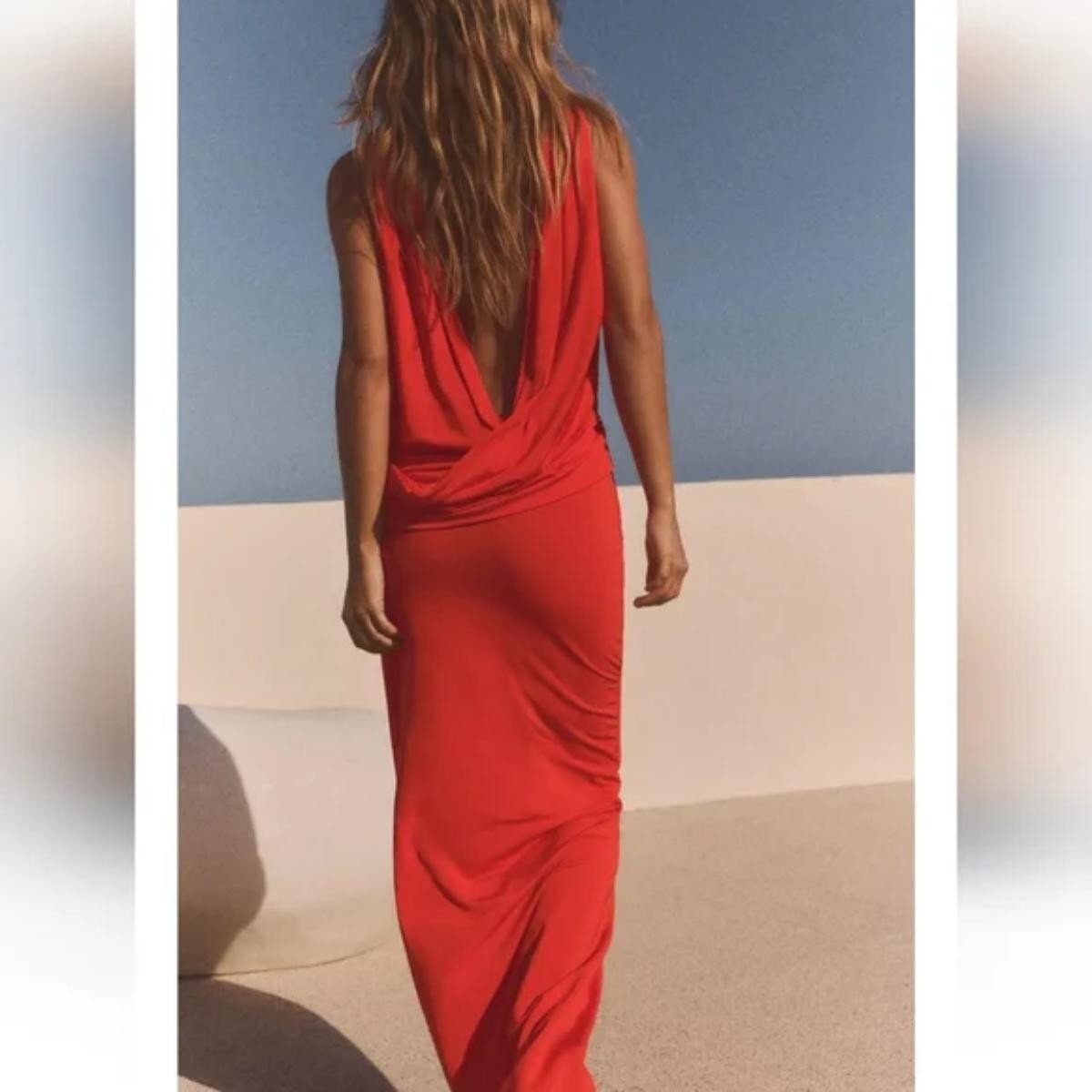 ZARA LONG OPEN BACK DRESS | eBay