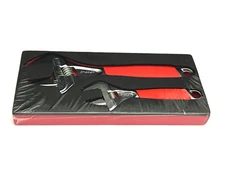 Snap On Tools NEW ADHW702K2F 2pc 12 & 8 Inch Wide Mouth Adjustable Wrench Set