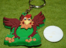 Porte clés jeton de caddie Poule oeufs Matines en caoutchouc souple    Keyring