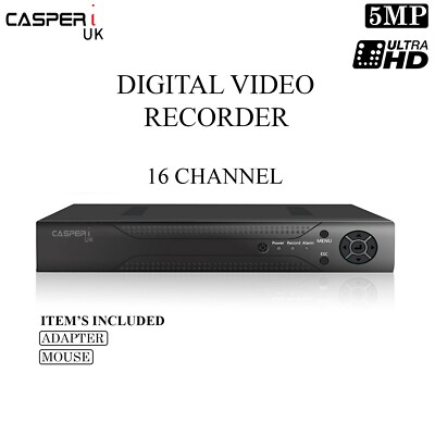 Smart CCTV DVR Recorder 16 Kanal AHD 5MP Video HD VGA HDMI BNC CASPERi