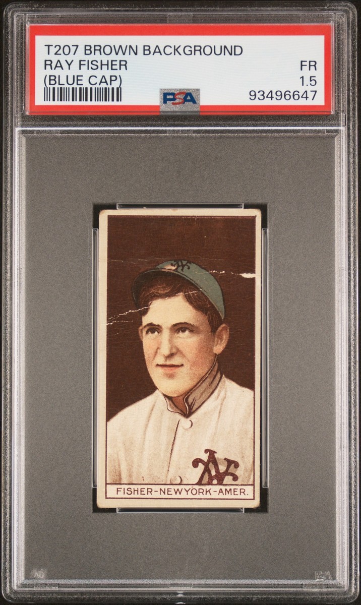 PSA 1.5 Ray Fisher (Blue Cap) # 1912 T207 Brown New York