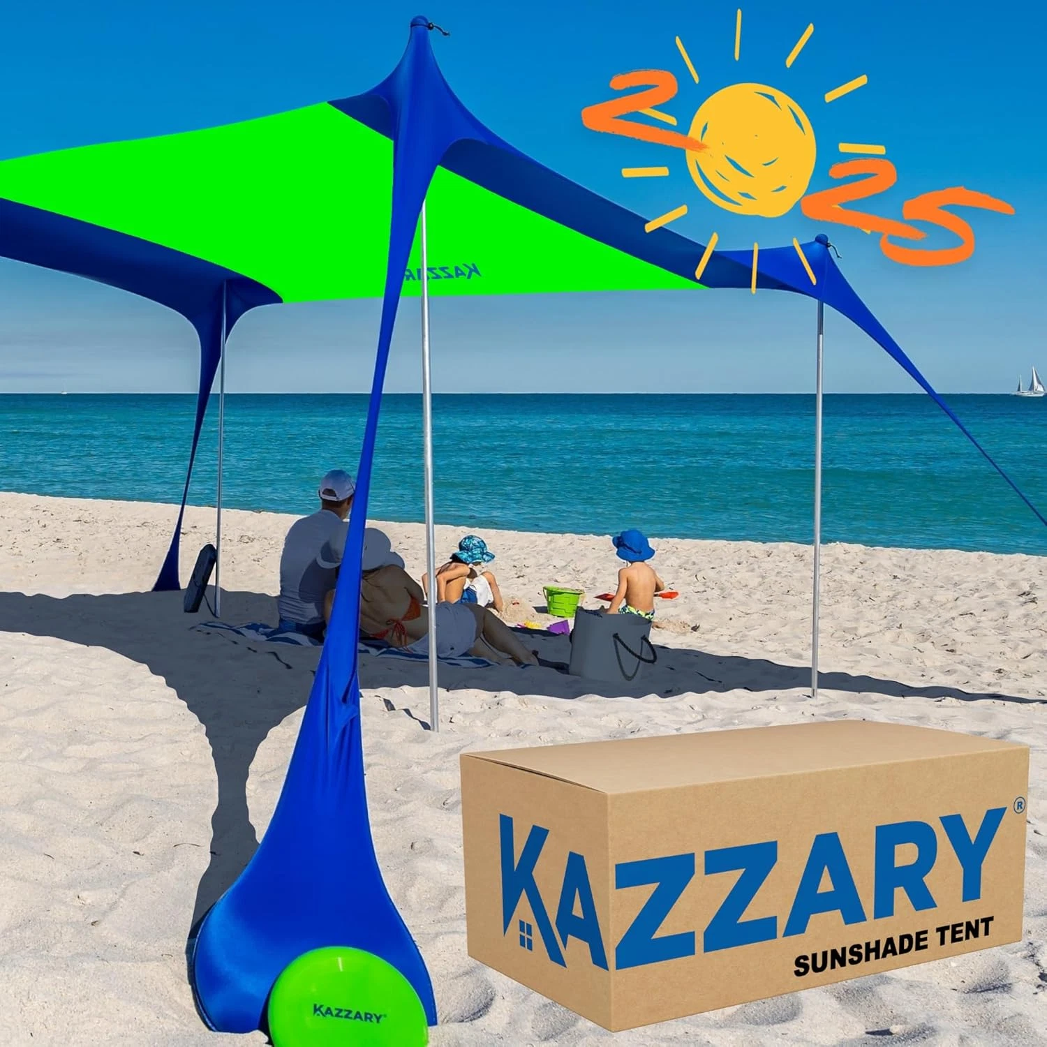 UPF50+ Beach Tent with Sandbags & Poles - Lightweight Sunshade for Outdoor Fun