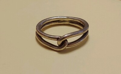 Vintage Sterling Silver Double Loop/Knot Eternity Band/Ring