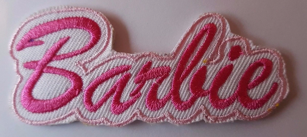 Pink Barbie Logo Iron On patch Sew On transfer logo Badge - Brand New