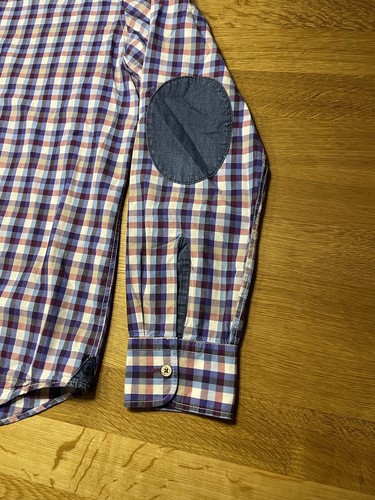 Camisa bordada de seda para hombre colorida a cuadros talla 40 15 3/4 manga larga M L ocio oficina ✅ - Imagen 8 de 20