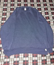 Vintage Russell Athletic Blue Blank Crewneck Sweatshirt Made in USA Adult XL