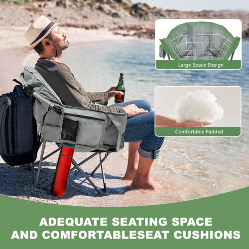 SLSY Oversized Camping Chair Outdoor Portable Chairs 500 lbs with Side Pocket - Picture 60 of 62