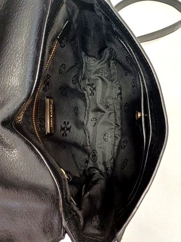 TORY BURCH BRODY BLACK LEATHER CROSSBODY SADDLE BAG - Picture 11 of 15