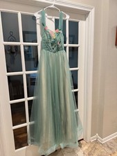 Prom Dress  Green Gray Tulle Off the shoulder Size 2, new