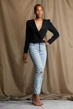 Navy Blue Crop Blazer Fits S