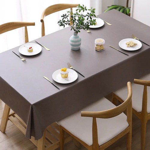 Solid Color Print Tablecloth for Table Decor Waterproof Anti-stain Table Cover - Picture 10 of 32