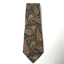 Bert Pulitzer Tie Black 100% Silk Printed Paisley Classic Made in USA