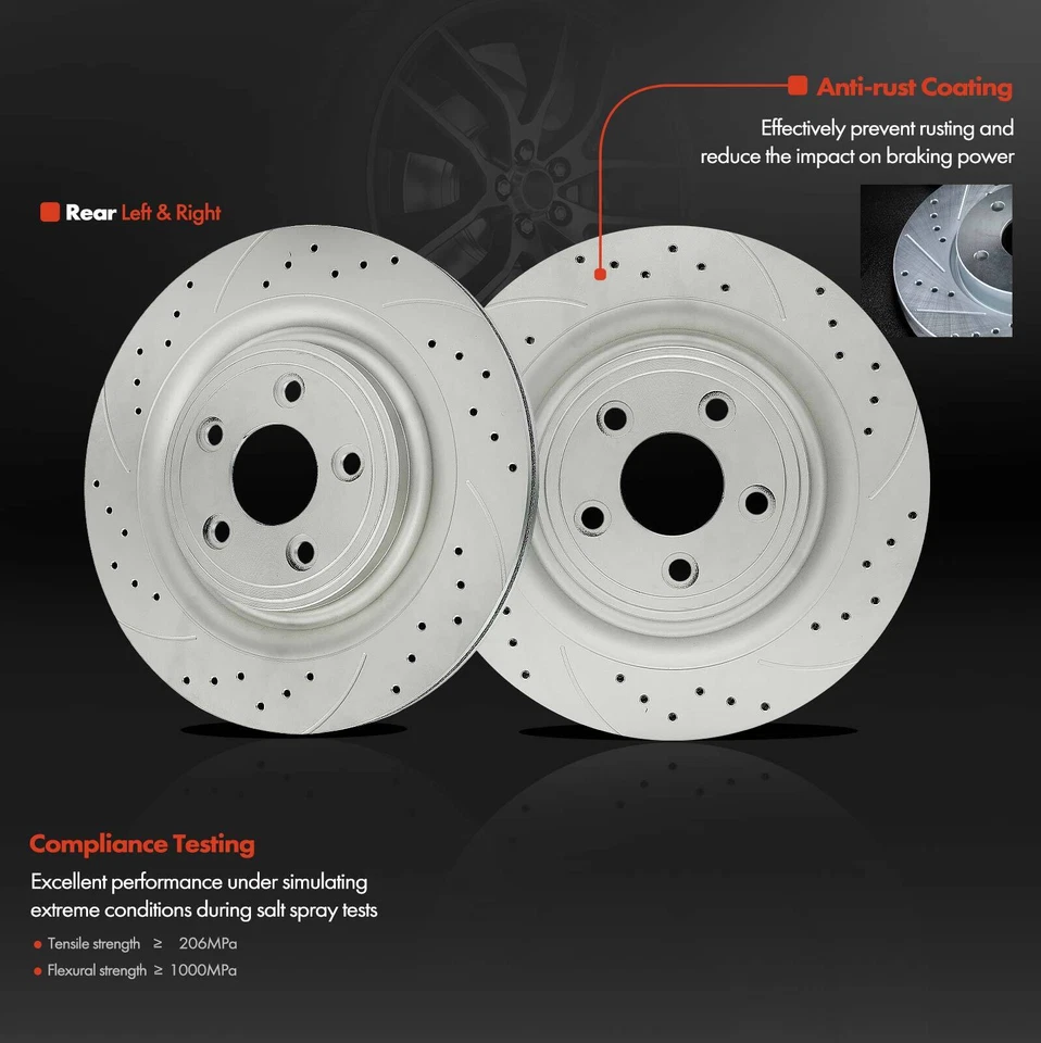 Задние перфорированные тормозные диски и керамические тормозные колодки для Jaguar S-Type XF XJ XJ8 XJR XK - Изображение 4 из 4
