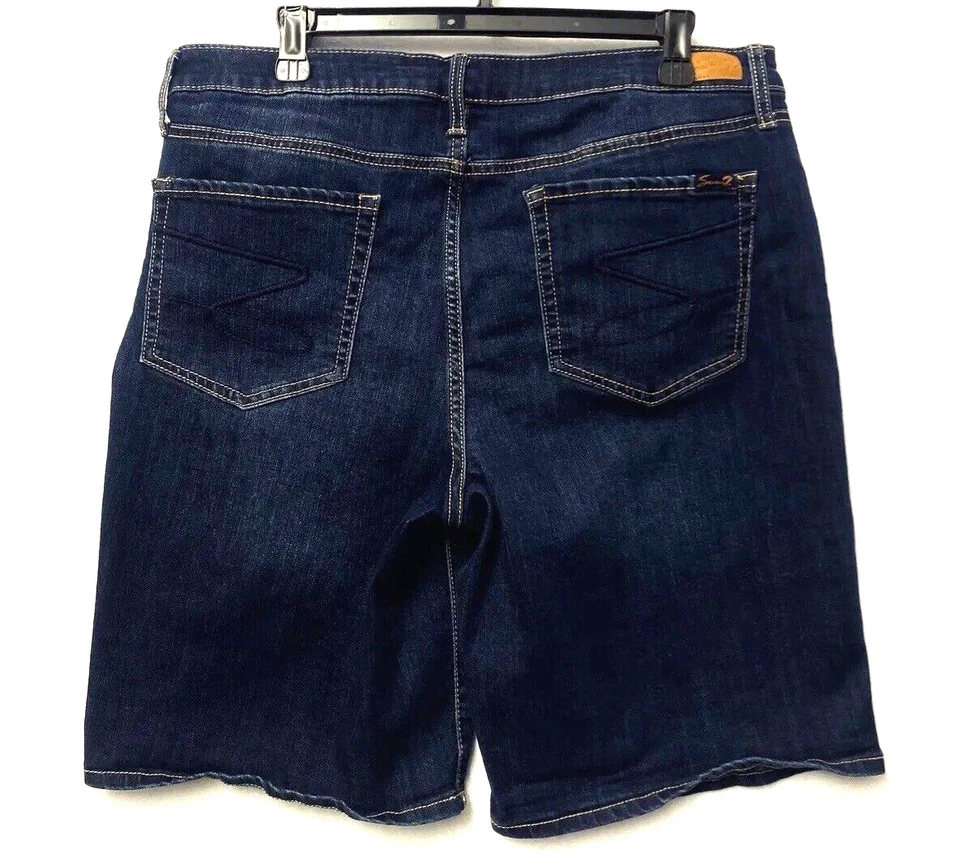 Seven7 Sunset Bermuda Shorts Womens 16 Blue Dark Wash Denim - Image 3 of 4