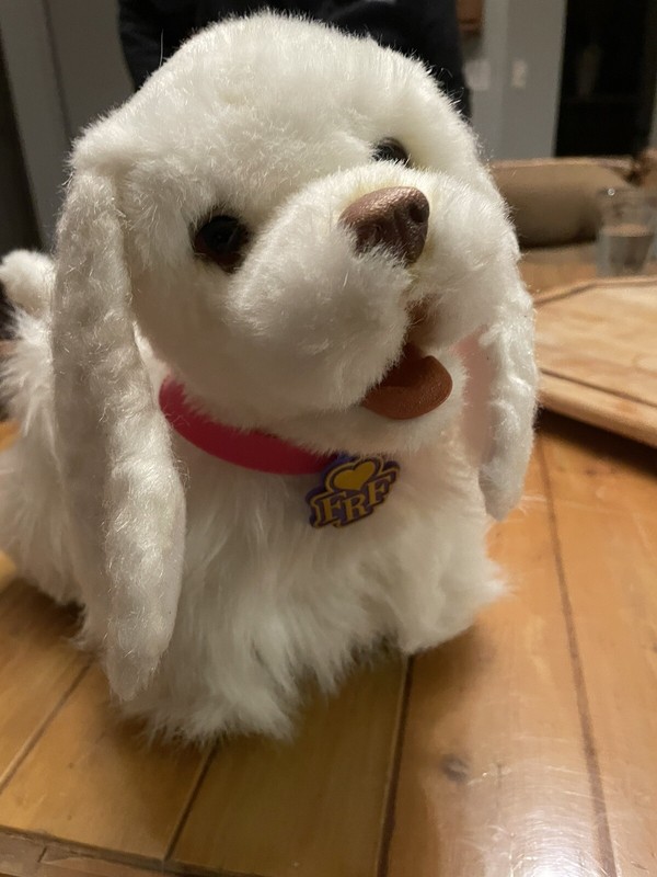 FurReal Friends Get Up and GoGo My Walking Pup White Plush Dog Toy +4  C Batt