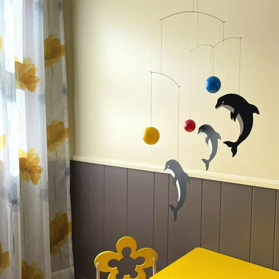 Handmade Three Dolphins Hanging Baby Mobile Hanging Gift Kids Room Home Décor - Image 4 of 4