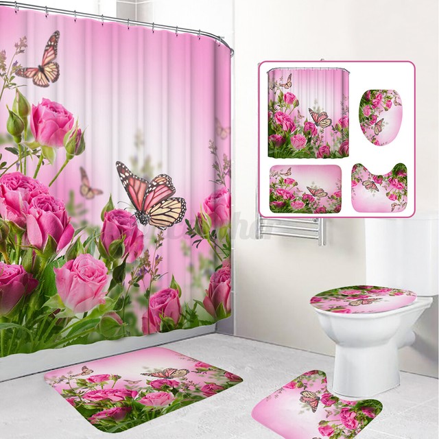 Toddler Girl Shower Curtain Little Teen Baby Nursery Bathroom Decor Pink Bath For Sale Online Ebay