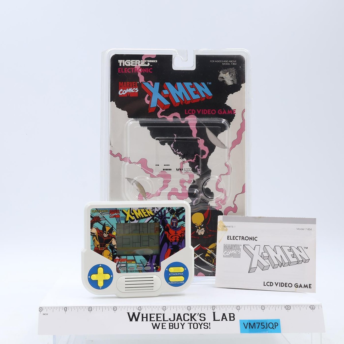 Marvel Comics X-Men LCD Handheld Game W/Package WORKS 1991 TIger