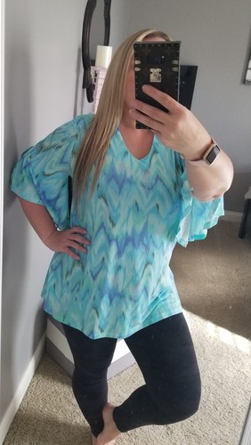 CLEARANCE SALE!! NEW WITH TAG Split Sleeve Tunic Pastel Tie Dye 3XL Plus