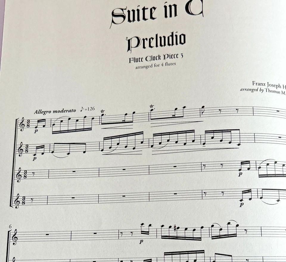 Suite in C (Flute-Clock Pieces) ~ Flute Choir ~ Franz Joseph Hayden - Image 3 of 4
