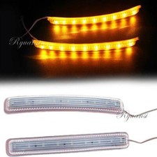 2pcs Universal Amber 9 Led Car Side Mirror Turn Signal Drl Indicator Light Strip