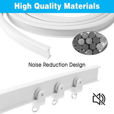 Binario Per Tende A Soffitto 5 Metri - Curvo, Flessibile, Con Ganci E Staffe, Nero - Foto 7