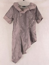 NOR DENMARK Women's Grey Shimmer Reflective Fabric Parti Tunic Dress sz 2 XS 10