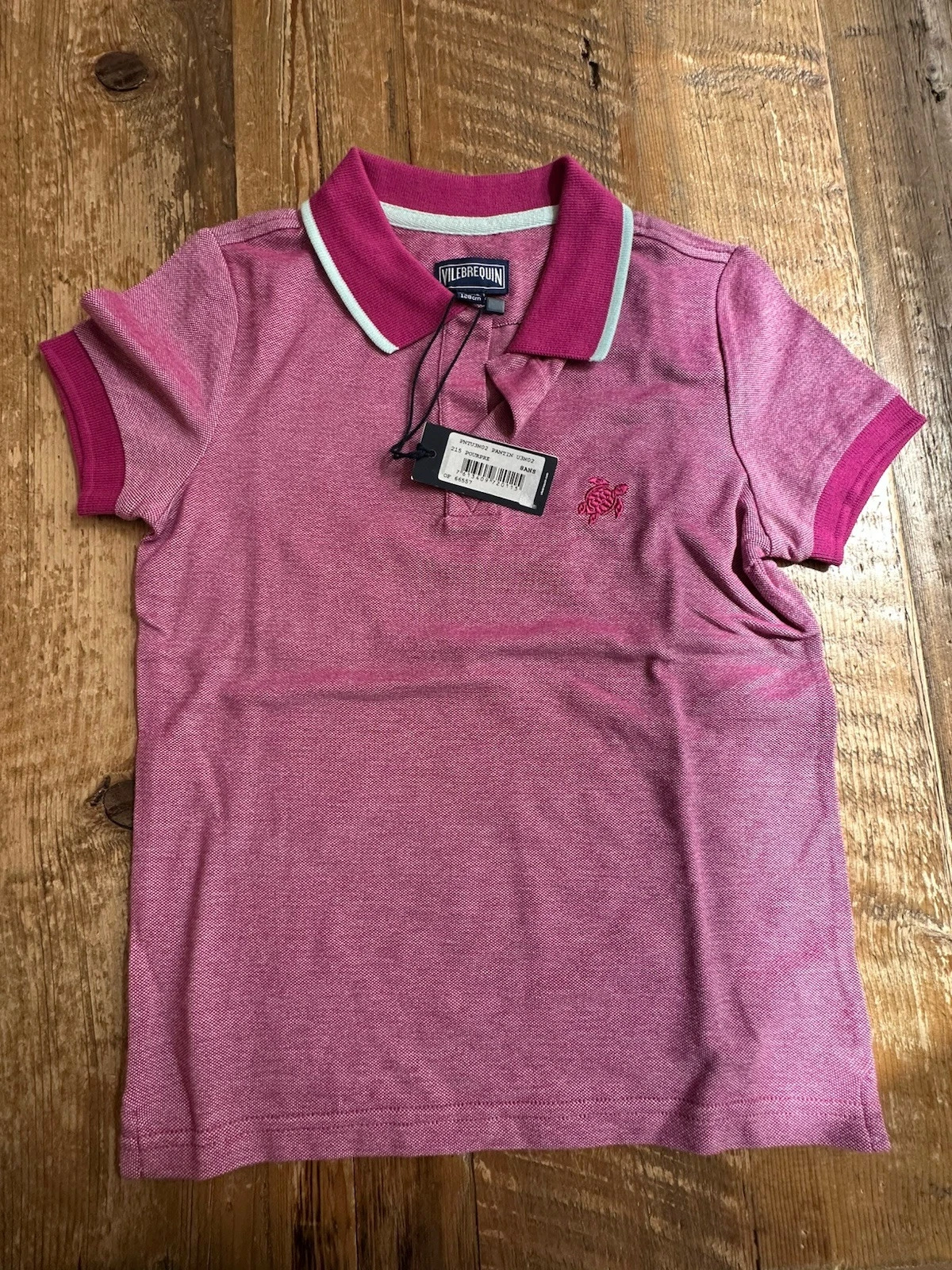 NWT Vilebrequin Polo Shirt Pink Short Sleeve Beach Summer size 8 years