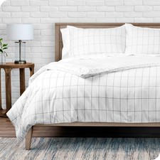 LOT OF 100 Microfiber Duvet Cover Set Twin/Twin XL, White/Grey SOLD AS IS