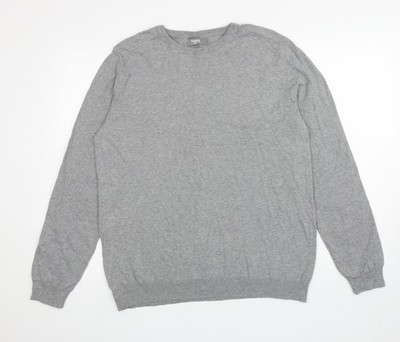 Muskat Herren Pullover Pulli grau Rundhals Baumwolle Größe L