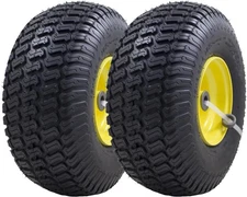 2-PC 15x6.00-6 Tire and Wheel Assembly Replacement Riding Lawn Mower Front Tires
