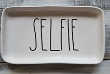 RAE DUNN OG "SELFIE" M STAMP SMALL TRAY/TRINKET DISH 2015 RARE HTF