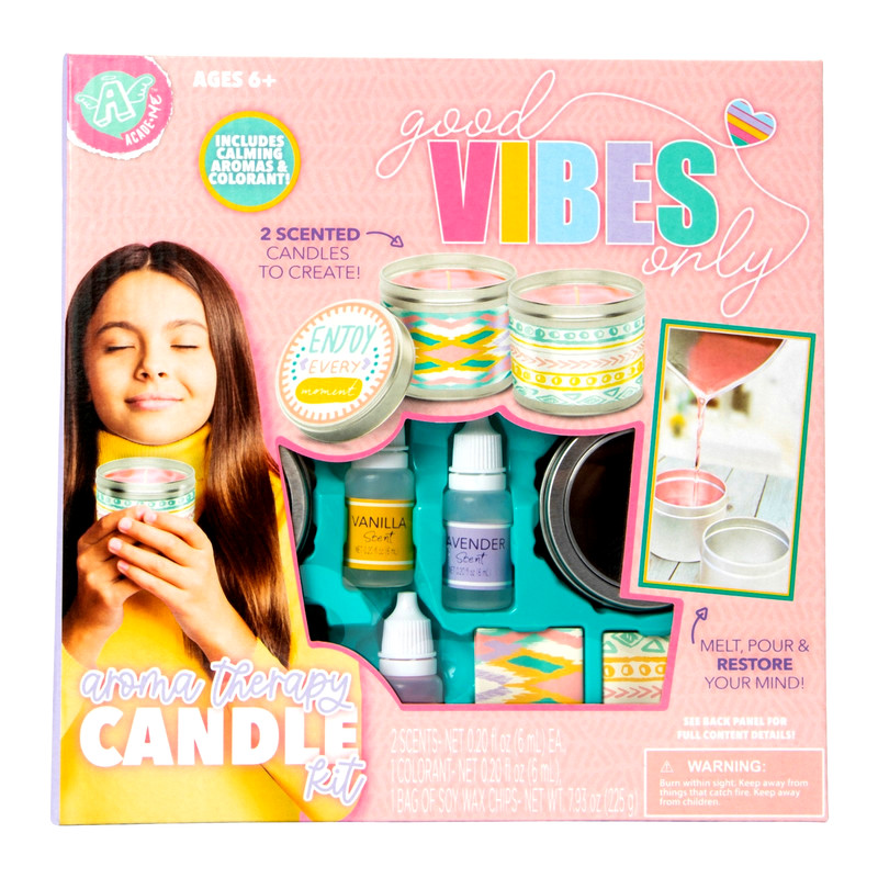Acade-Me Good Vibes Only Vanilla & Lavender Aromatherapy Candle Making Kit - NEW